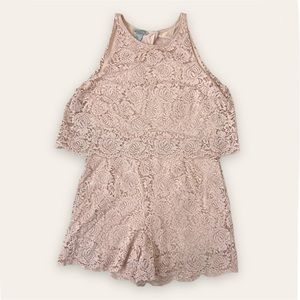 H&M Powder Pink Lace Jumpsuit, Medium